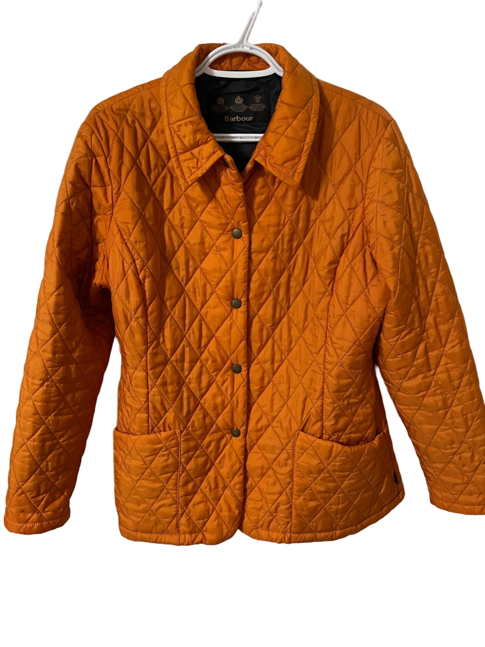 Barbour Lightweight Quilted Jacket in Orange Size 10